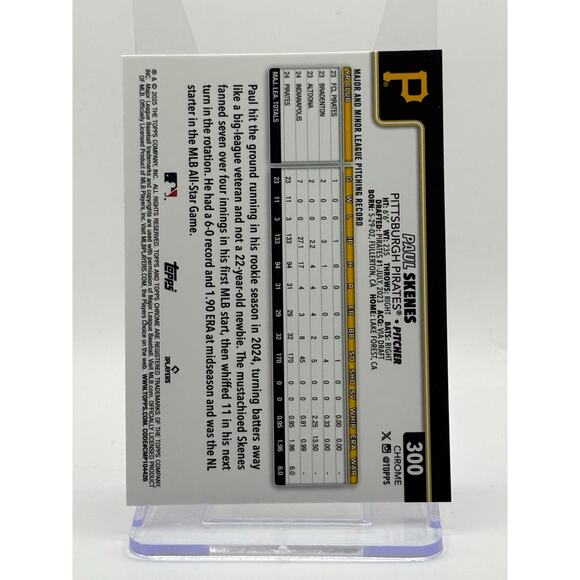 2025 Topps Chrome Logofractor Paul Skenes Gold Cup Refractor Pittsburgh Pirates - Picture 2 of 2